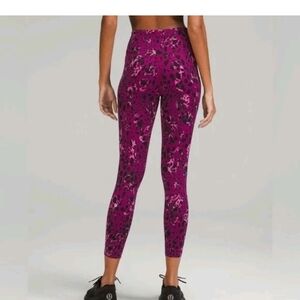 Lululemon Base Pace High-Rise Running Tight 25" Cheetah Camo Magenta Size 2 NWOT